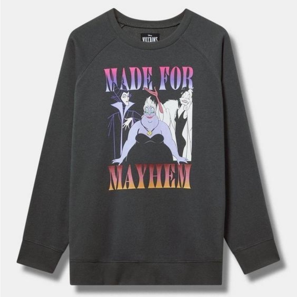 Torrid Disney Villains MADE FOR MAHAEM Classic Sweatshirt